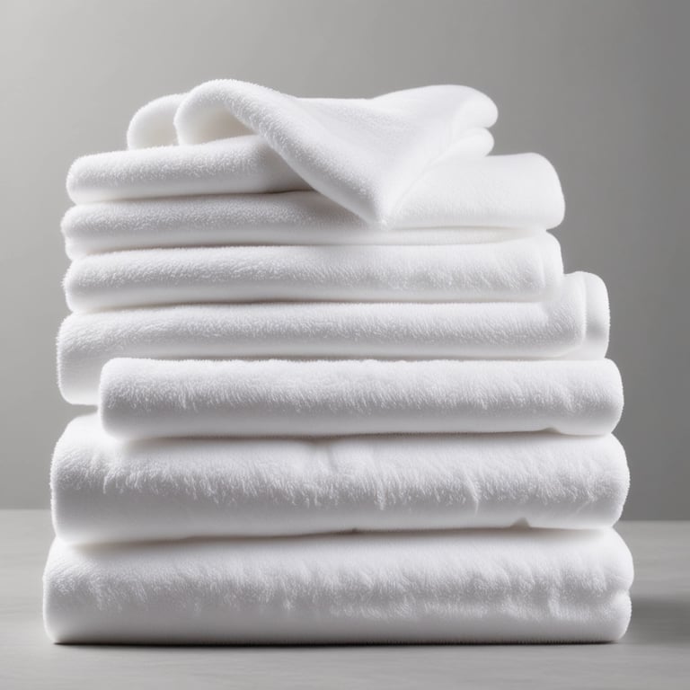 A cozy laundry basket filled with crisp, folded clothes on a wooden table.