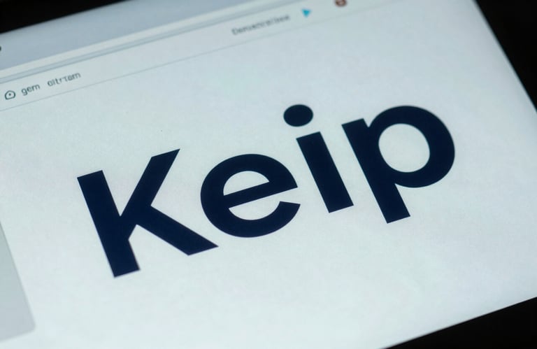 Macro photography of a high-resolution screen showing crisp, clean typography and intuitive UI elements in light blue and dark blue tones.