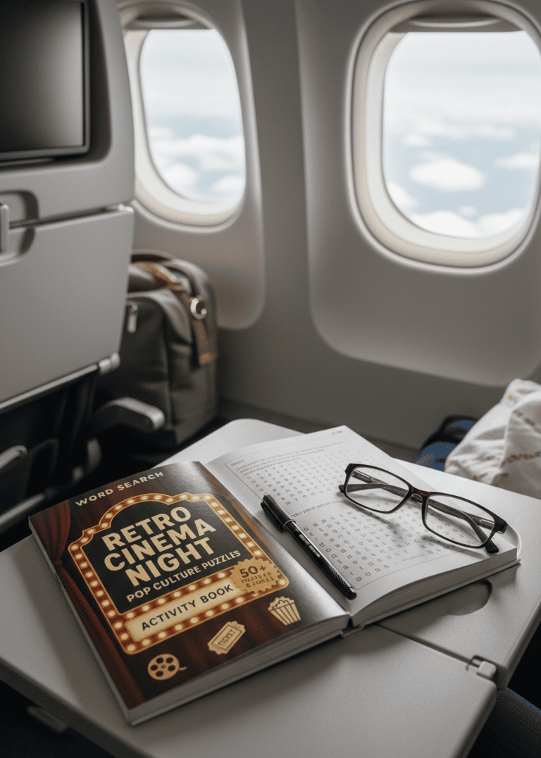 Classic Movie Word Search, Cinema Puzzle Book Adults, Retro Hollywood Trivia, Large Print Movie Puzz