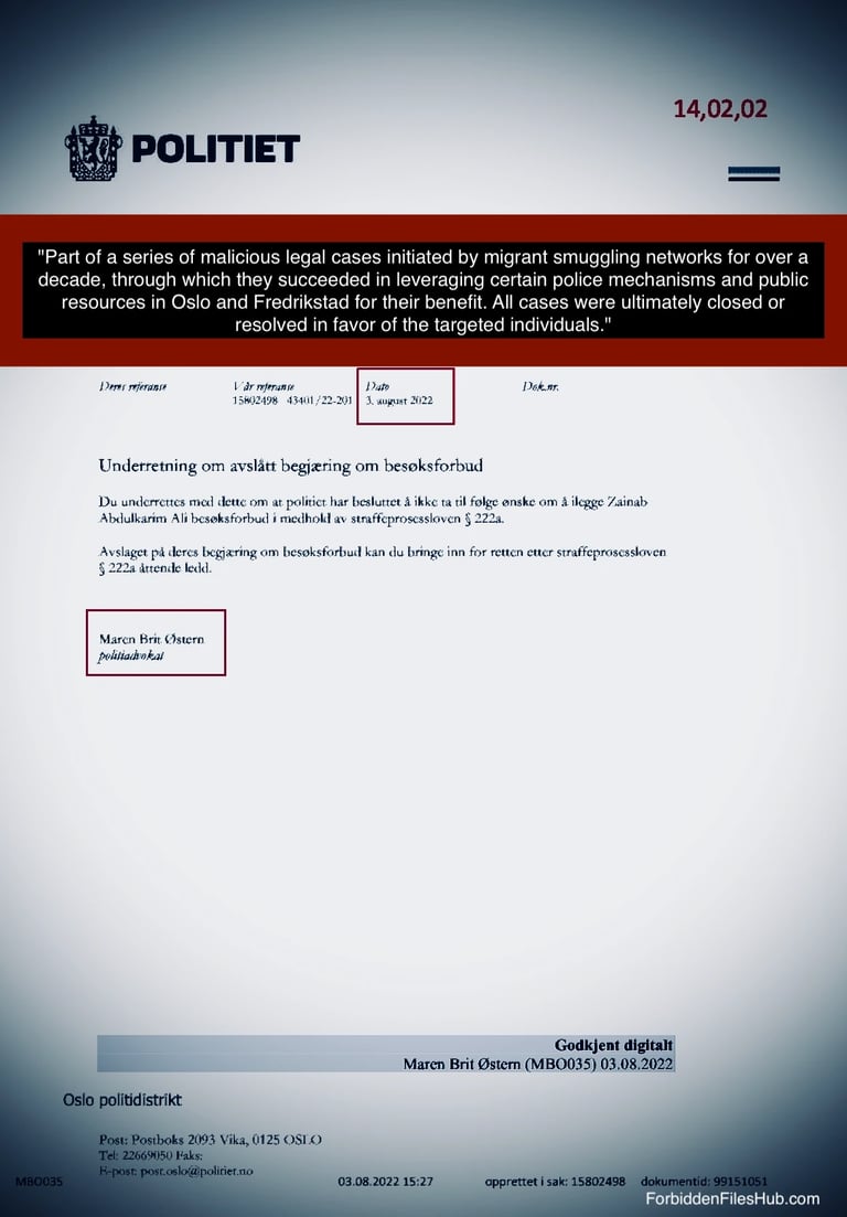 Maren Brit Østern, Oslo politiet – Zainab Abdulkarim Ali