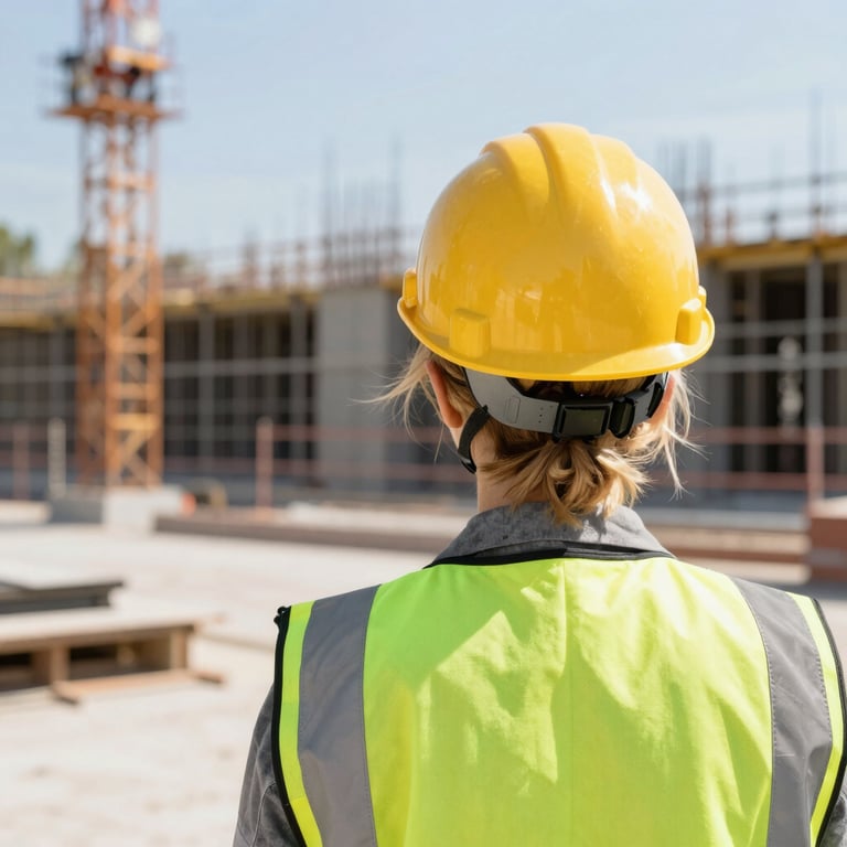 Modern architectural blueprint spread on a wooden desk with drafting tools.
