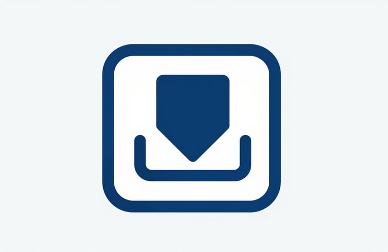 A clean, modern icon representing a secure download, using #415A77 and #0D1B2A, isolated on a light background.