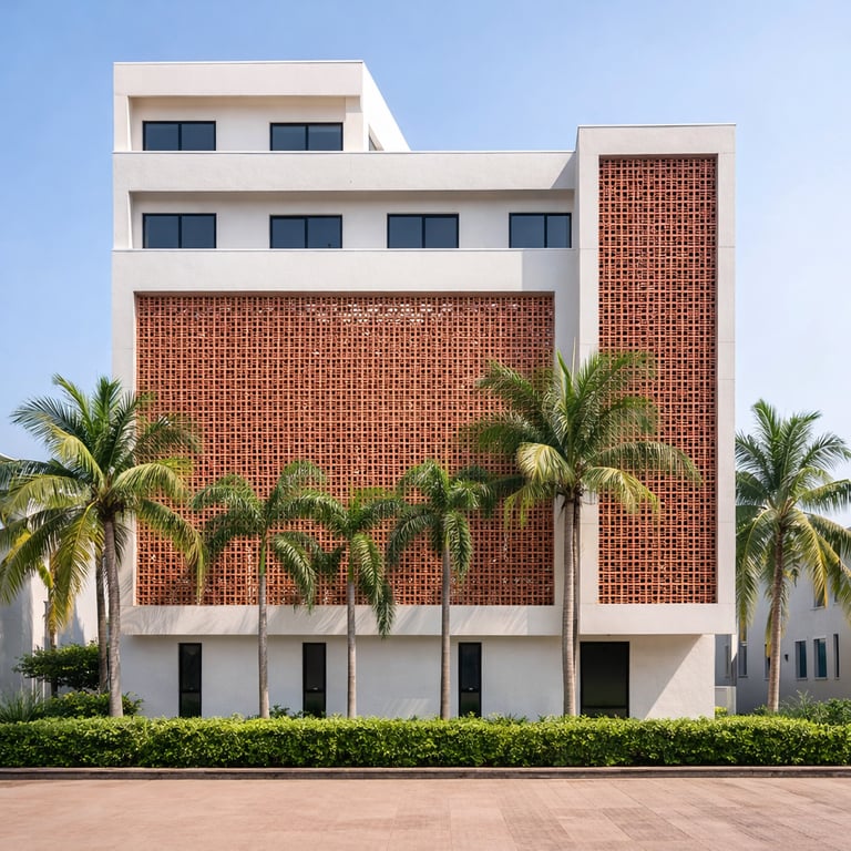 terracotta Jali on building exterior work