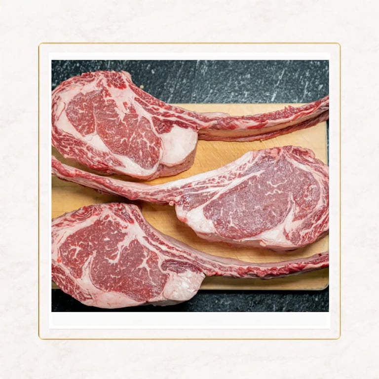 Tomahawk wagyu australiano BMS 6 a 9 disponible en León Guanajuato 