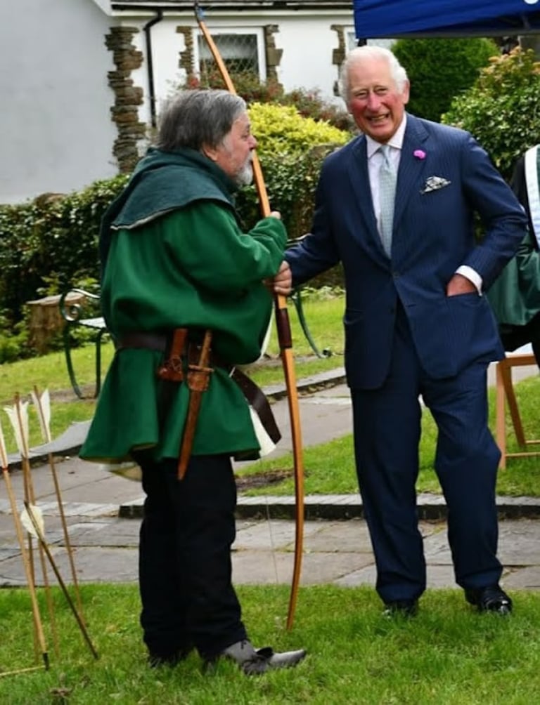 King Charles III meets the welsh bowmen of the Medieval Combat Society
