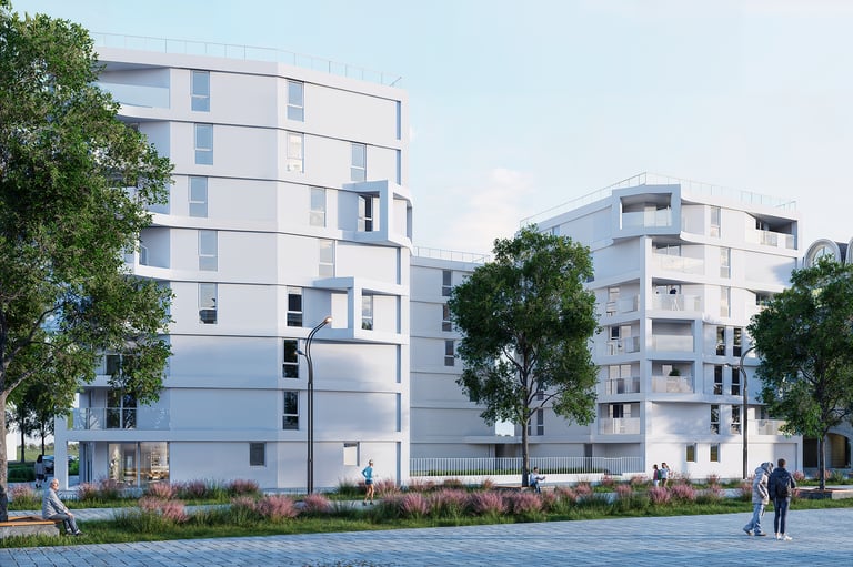 Rendu 3D ultra réaliste d’un projet résidentiel moderne – BenRaff Studio