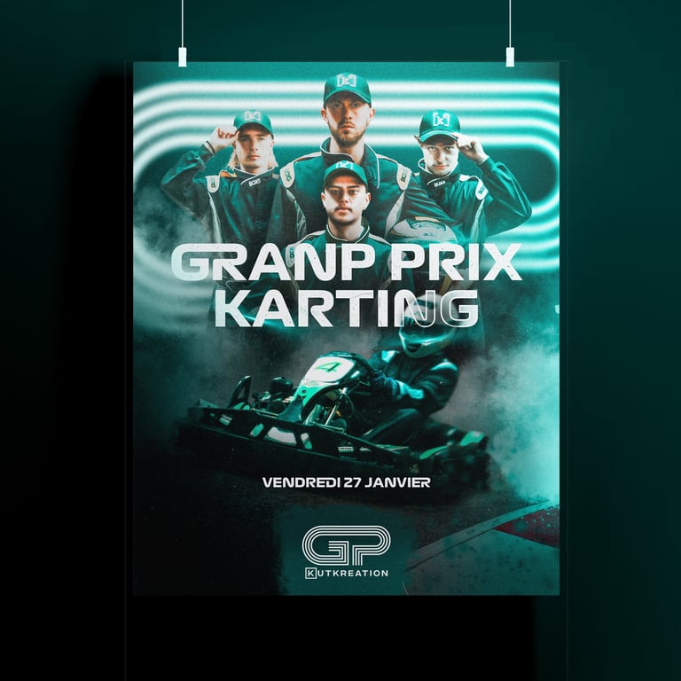 Affiche Grand Prix Karting – communication BenRaff Studio