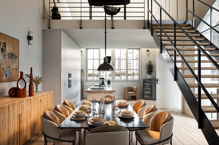 Rendu 3D intérieur ultra réaliste d’un loft industriel – BenRaff Studio