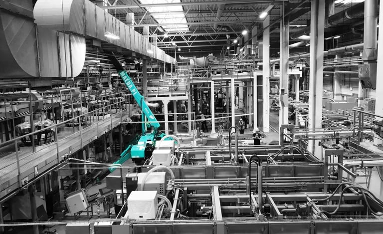 relokacja maszyn w ograniczonej przestrzeni roboczej 