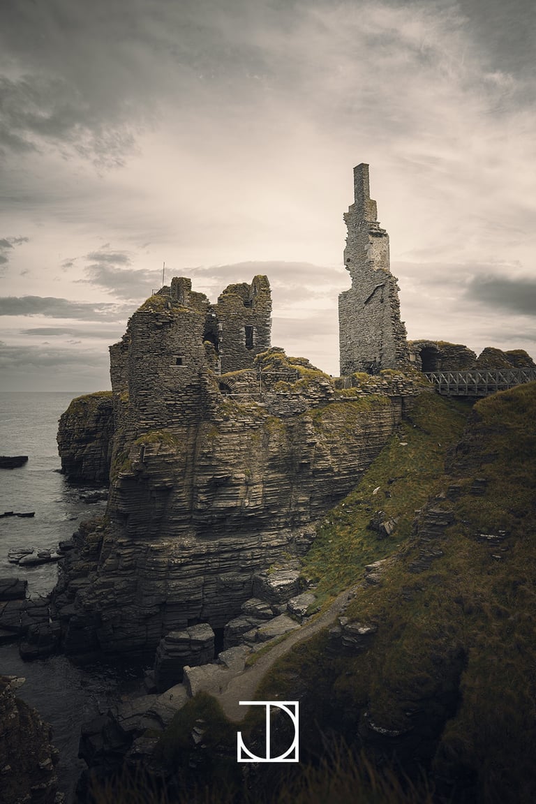 photo paysage château ruine nuage mer falaise