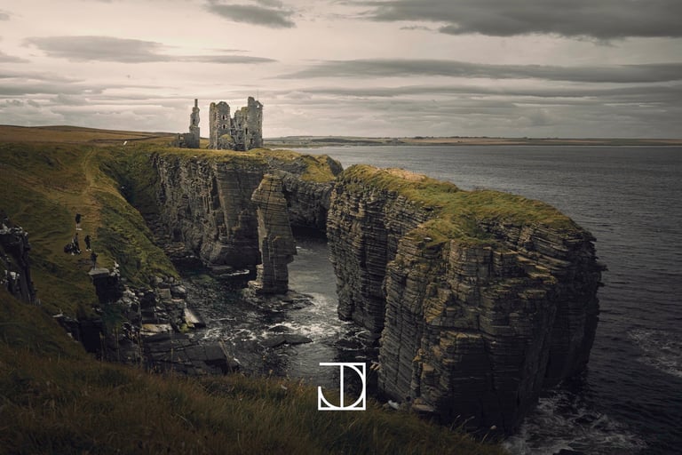 photo paysage château ruine nuage mer falaise