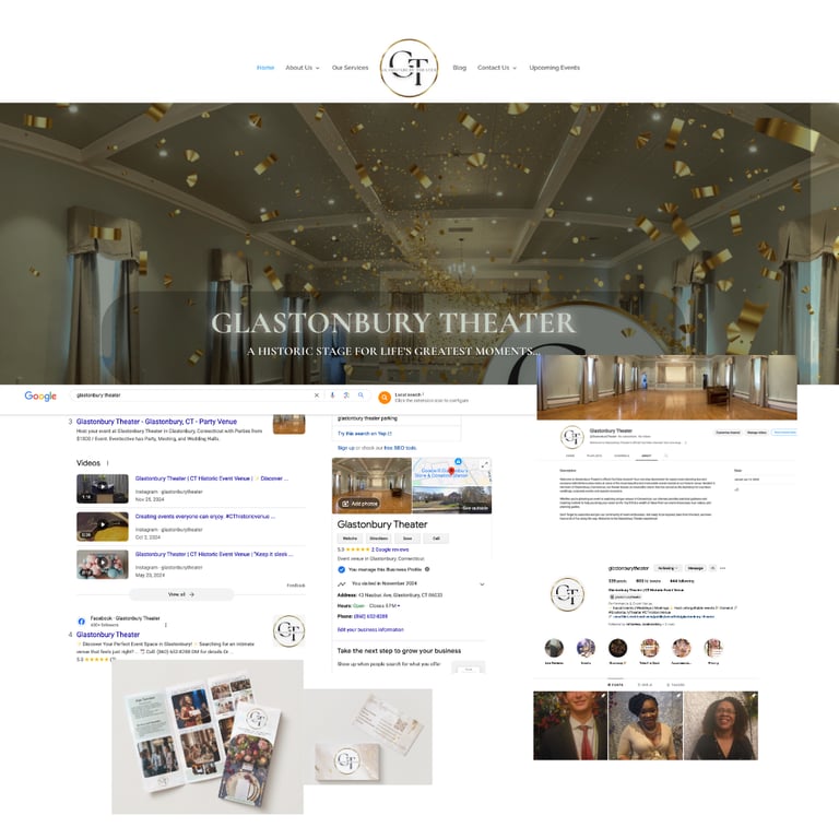 glastonbury theater web design by tamie myers 