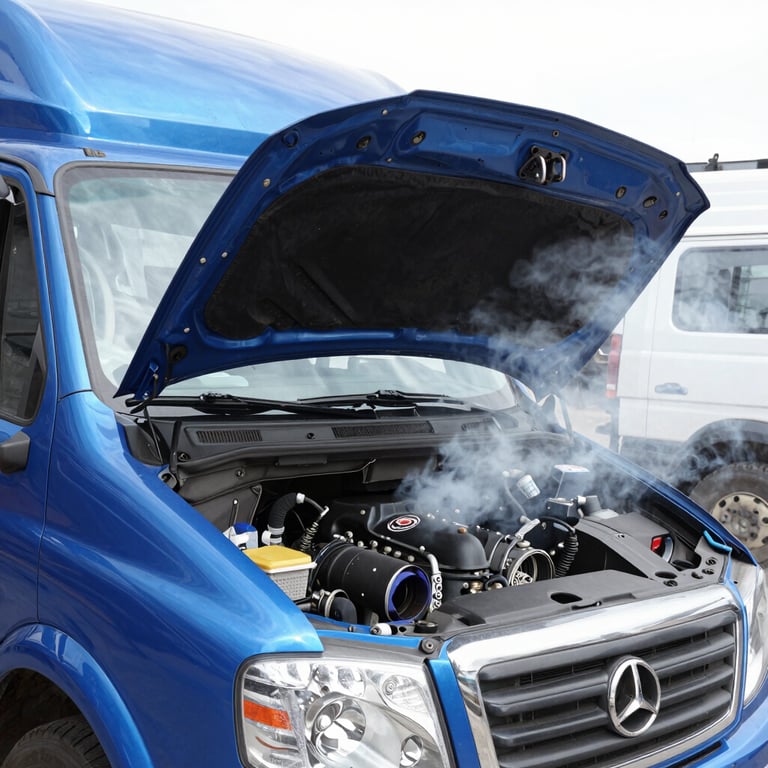 Close-up of a dirty fuel filter on a vehicle.