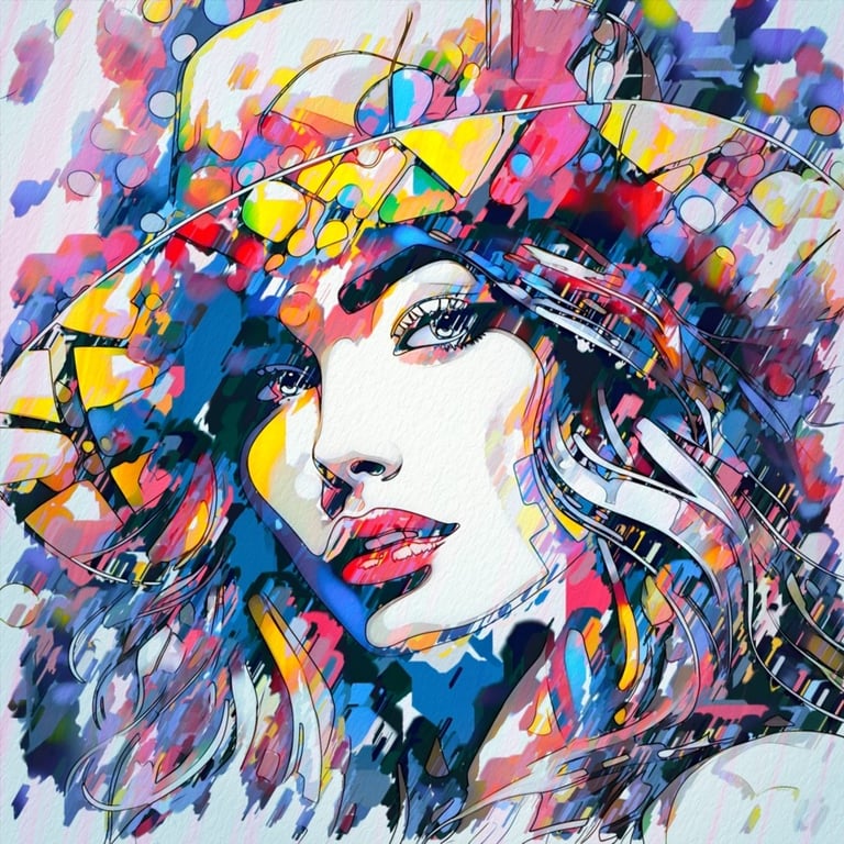 Abstract portrait, artwork by Philip Preston.