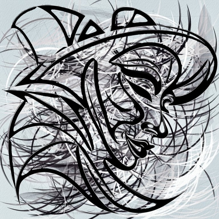 Abstract portrait, artwork by Philip Preston.