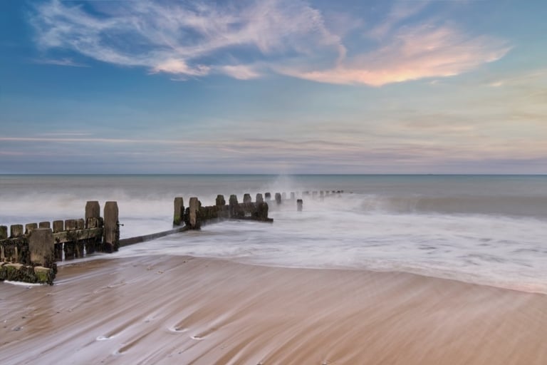 Norfolk seascape coastline, UK, photography by Philip Preston.