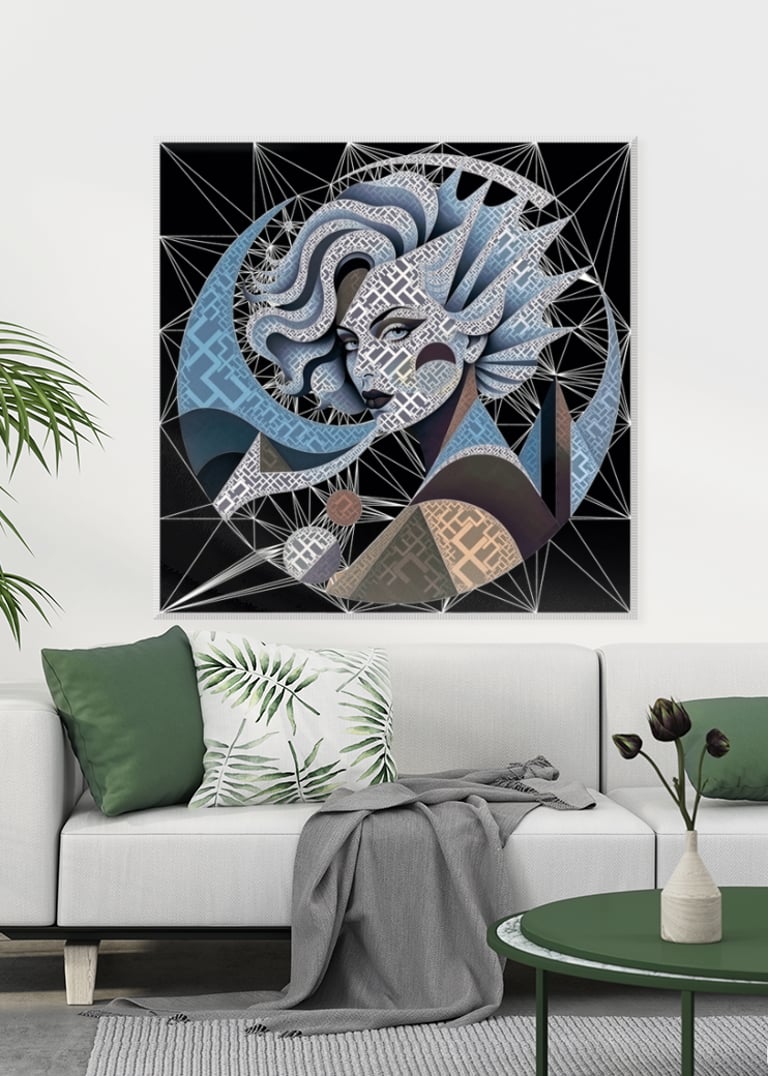 Mosaic digital art portrait wall art by Philip Preston.