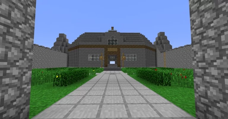 Old stone slabs with Minecraft Revival pack