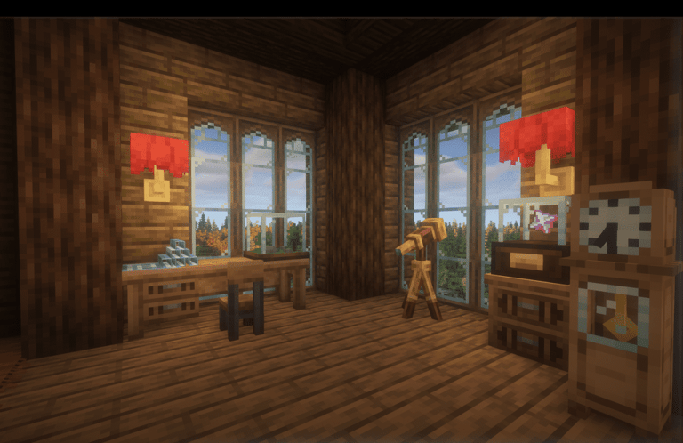 Office Desk with Chair, Dresser, Lamp, Granfather Clock, Telescope, Display Case, Terrarium, Kitchen Cabinet, Desk