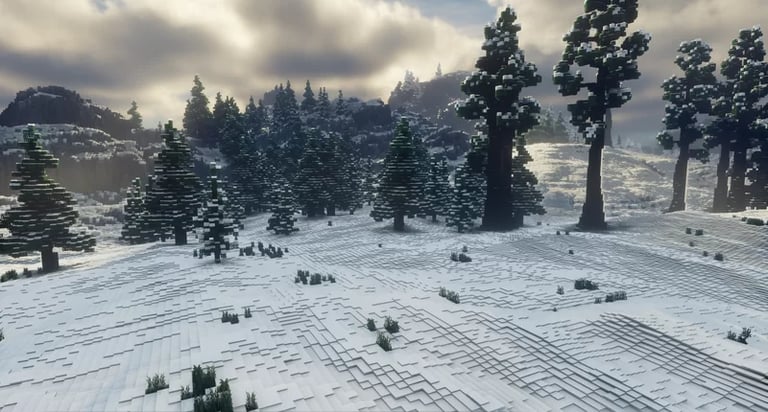 Snowy landscape on Falone
