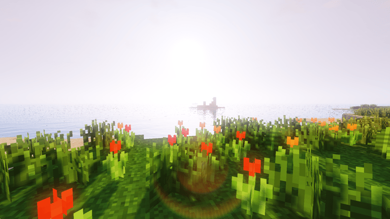 Another sunrise with TME Shaders in Minecraft