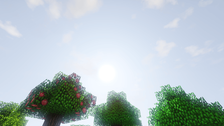 Trees and blue sky with TME Shaders