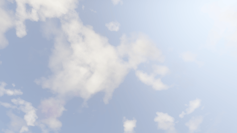 Realist blue sky with TME Shaders in Minecraft