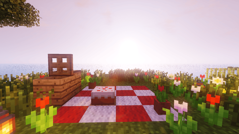 Sunrise with TME Shaders in Minecraft