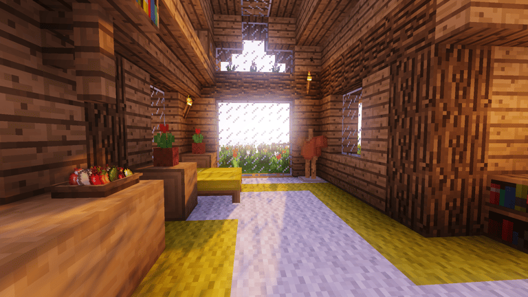 House's Interior and lights with TME Shaders in Minecraft
