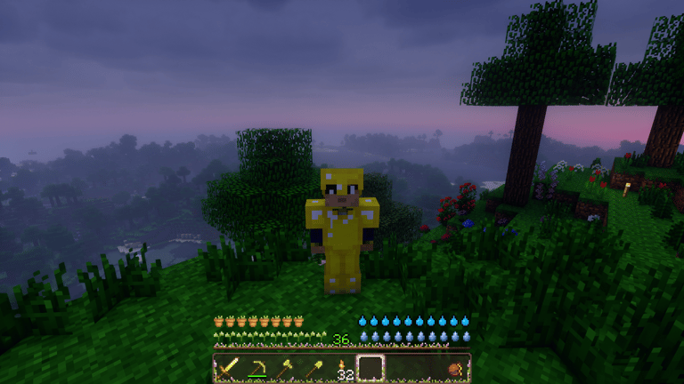 Golden sword, tools, and armor withe Better Gold Stuff in Minecraft