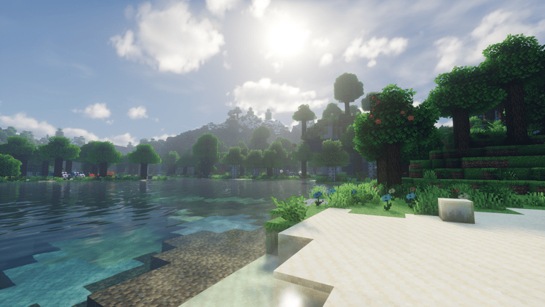 Flower Forest found with Biome Spawn Point Mod on Minecraft