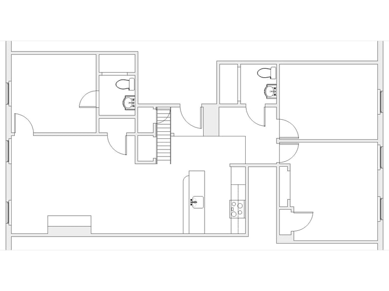 Before floor plan, Monument Square Charlestown Boston, original layout, Erica Fossati Design interior renovation