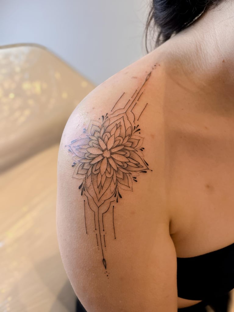 fine line mandala tattoo