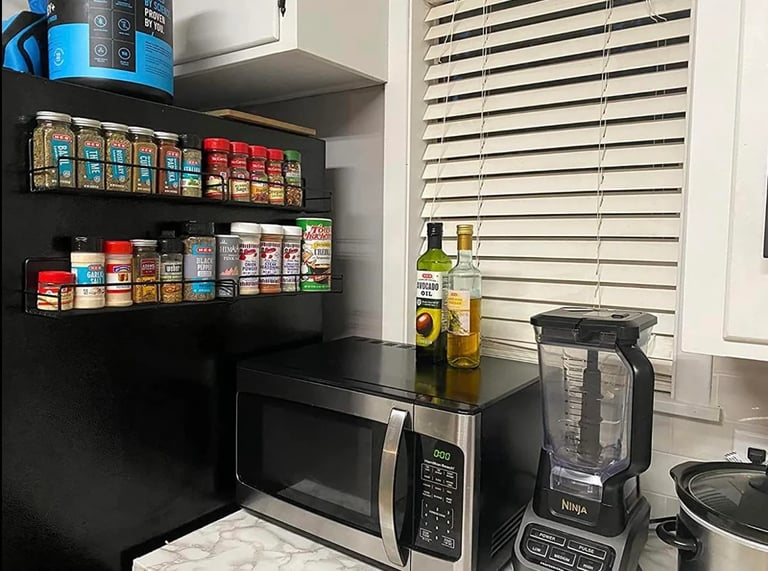 cooking with magnetic spice rack for refrigerator in small kitchen