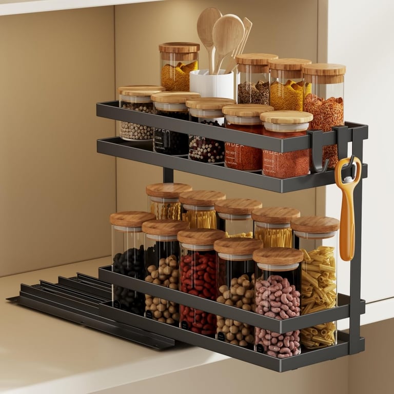 Magheo over door vertical spice rack no drill for apartment kitchen