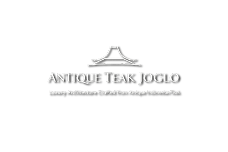 Antique teak Joglo logo representing Indonesian heritage architecture craftsmanship and premium wooden structure design