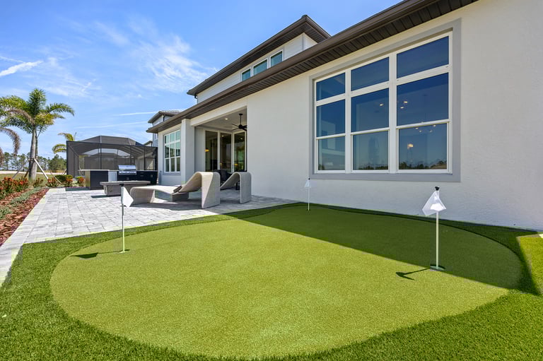 Home Display Media photo of backyard golf putting green in Wesley Chapel, FL