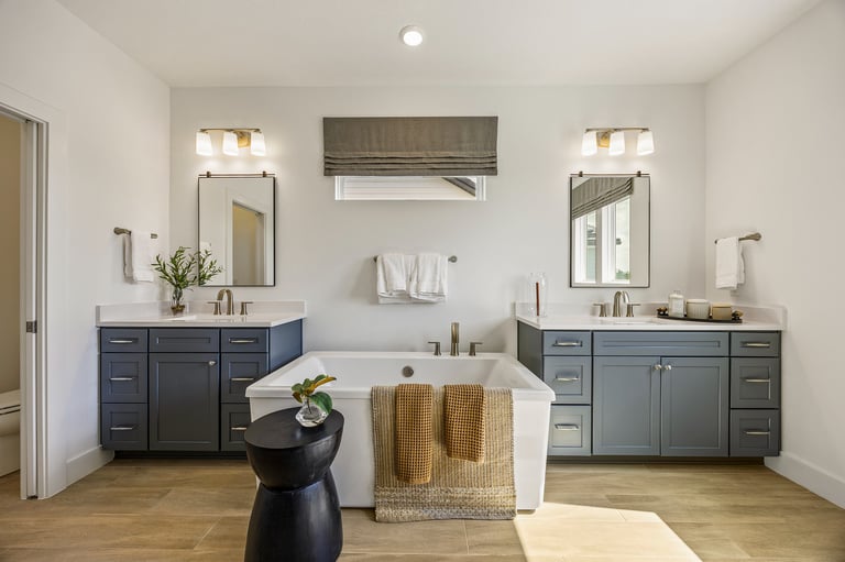 Stylish master bath from a Tampa property photo shoot