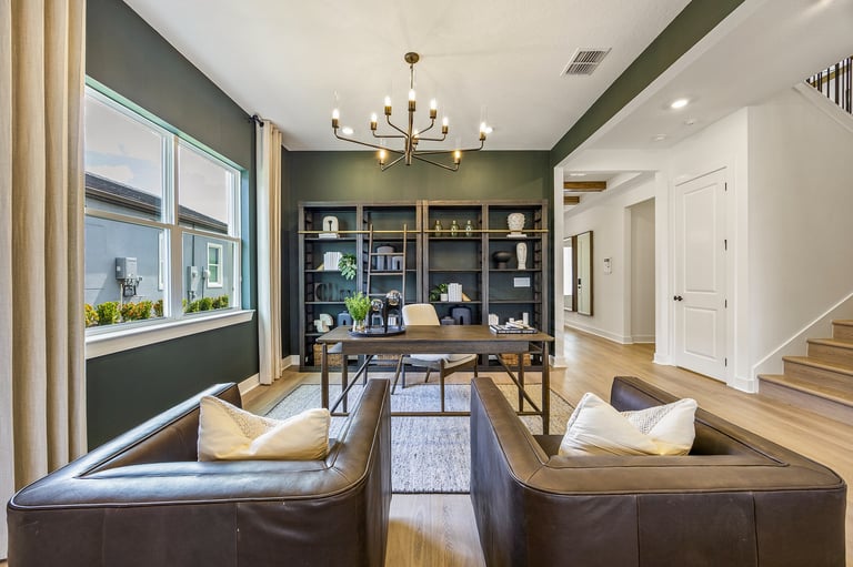Gorgeous office area with modern finishes from recent Tampa listing