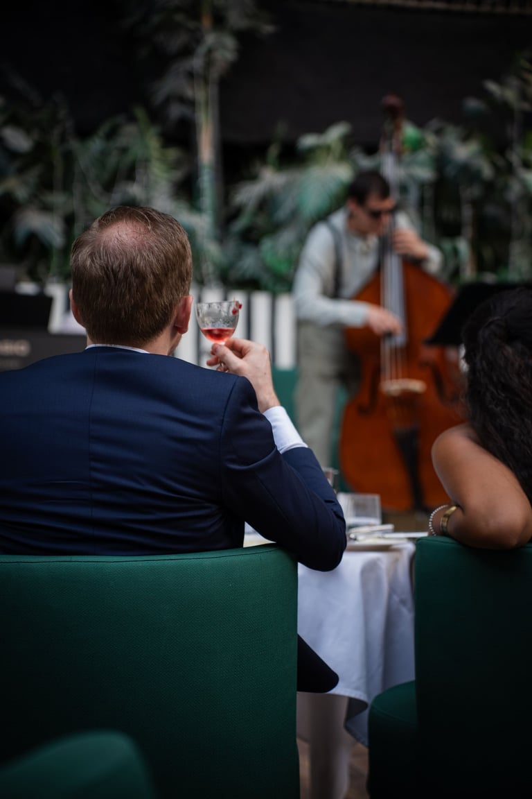Gentleman Enjoying Brazilian Vesper, THE NEW BOSSA, Belcanto Dubai Opera | NBmore