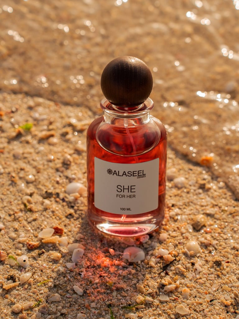 SHE fragrance on beach standing close shot, SHE launch by ALASEEL, Kite Beach | NBmore