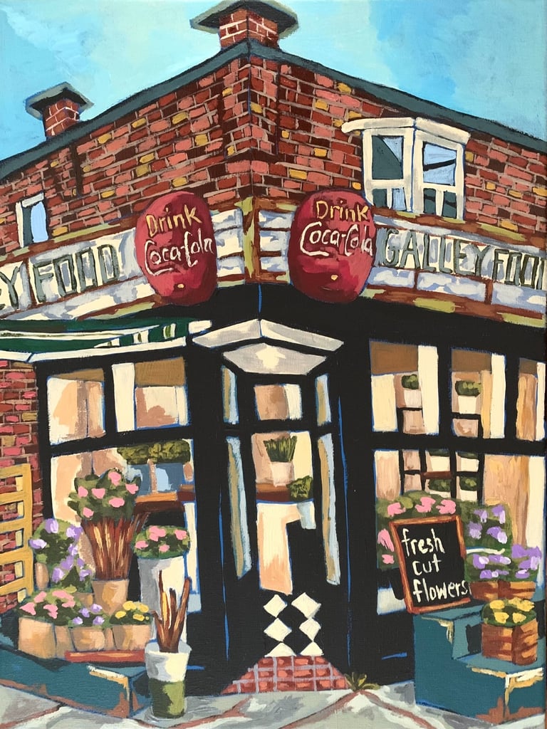 Vintage cocacola sign Galley Food toronto acrylic on canvas