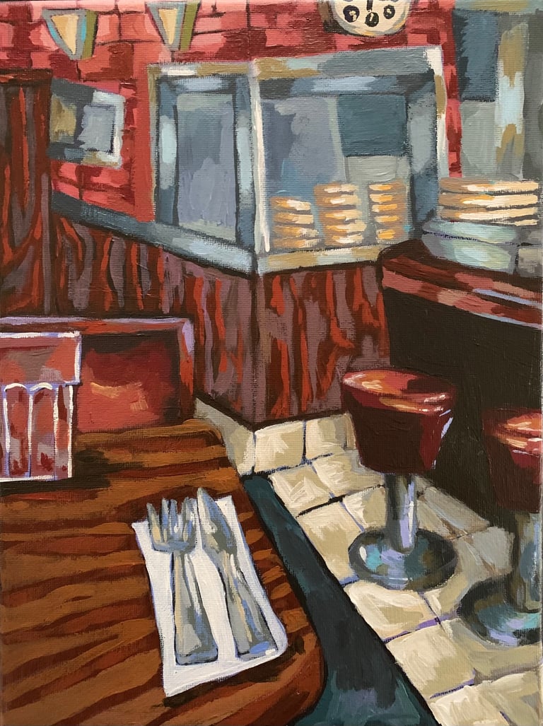 Golden diner toronto acrylic on canvas