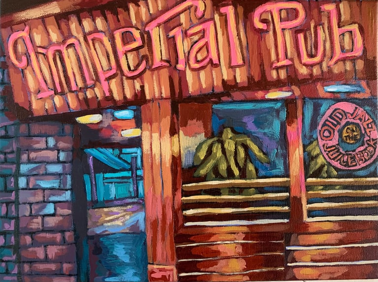 Imperial Pub neon sign toronto storefront acrylic on canvas