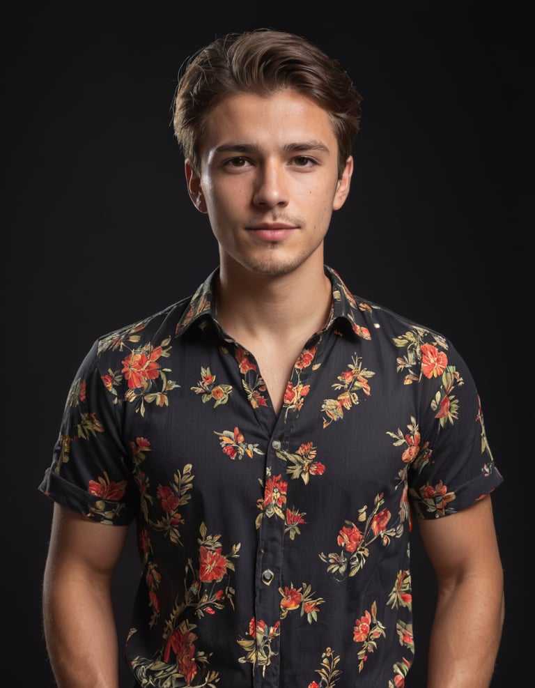 A man wearing a Hawaiian shirt