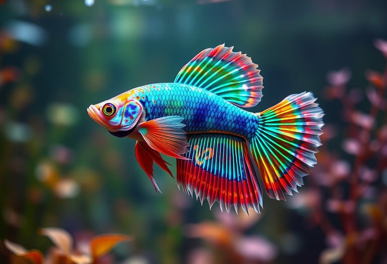 A colorful fish in the ocean