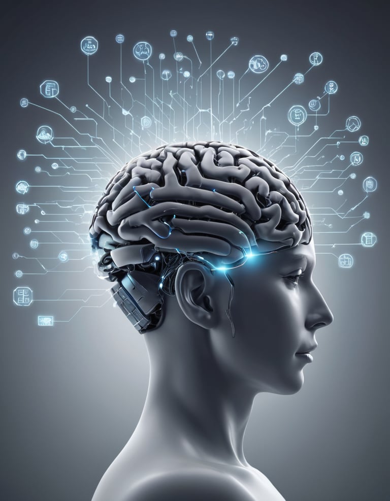 A side view of a man showing the brain