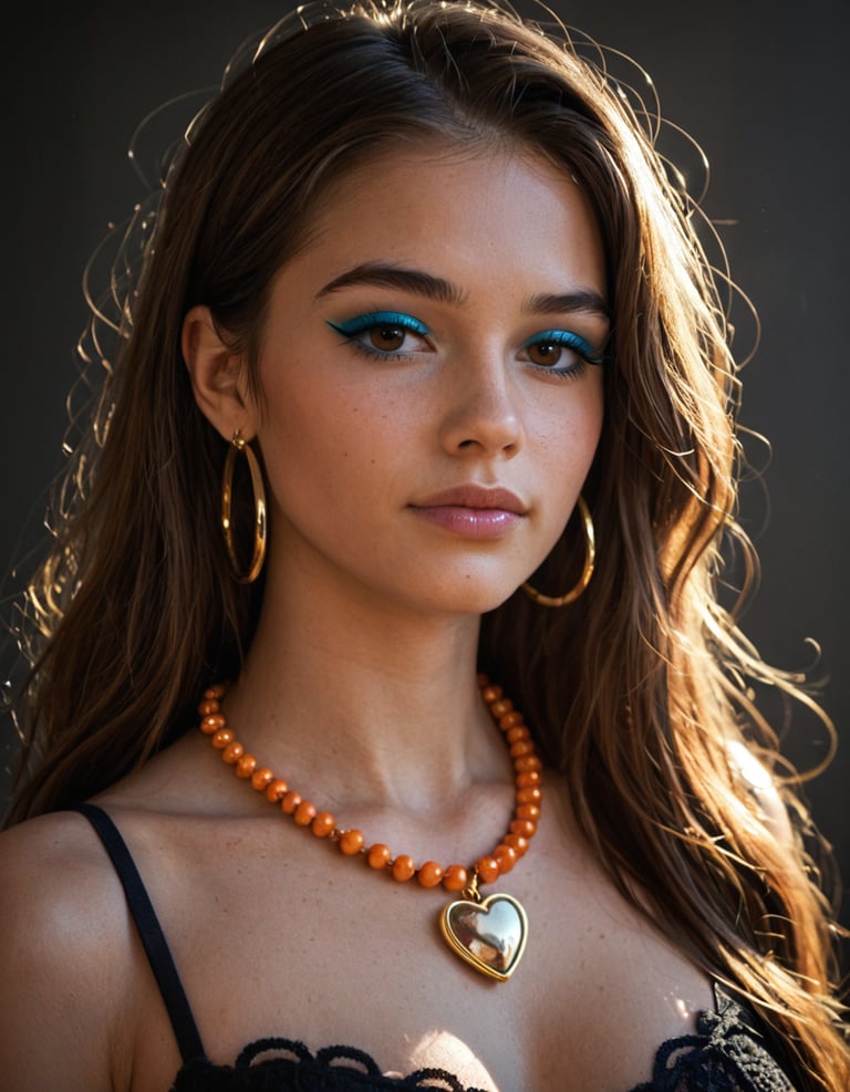 A woman with brown hair wearing jewelry