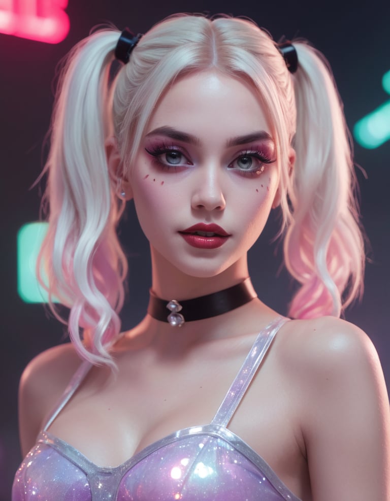 A woman with platinum blonde ponytails