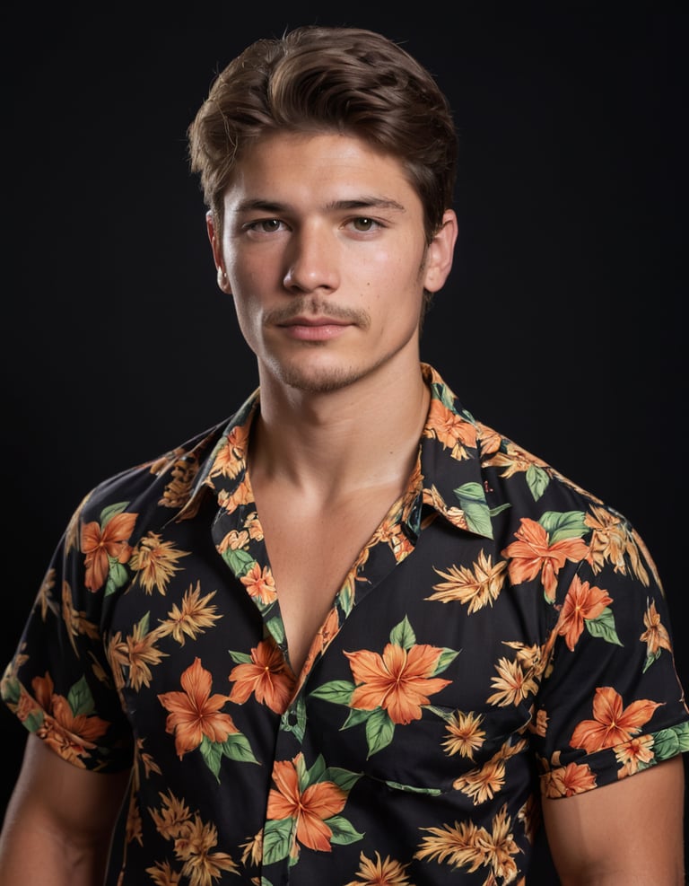 A man wearing a Hawaiian shirt